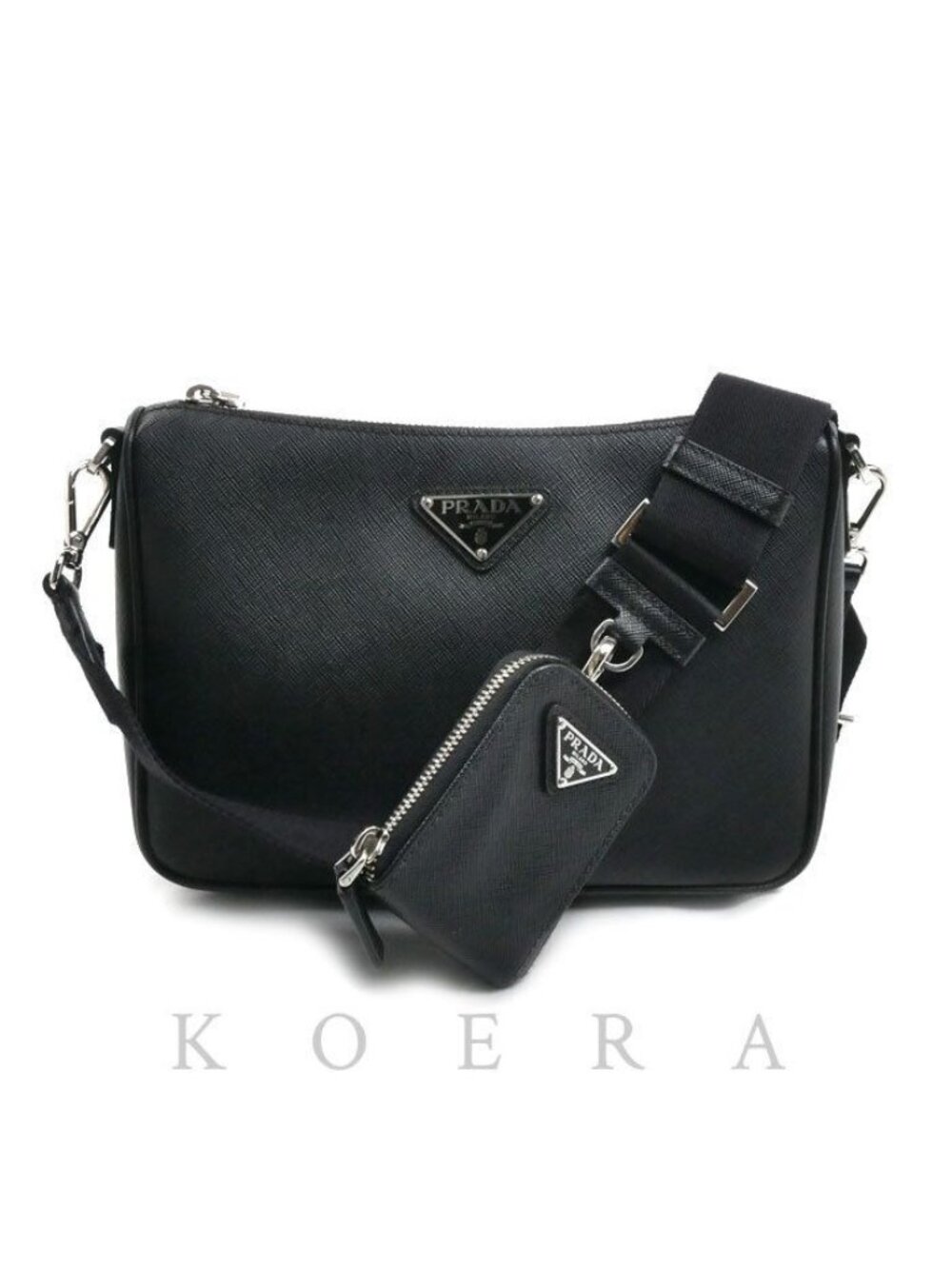 Prada Saffiano Shoulder Bag Black